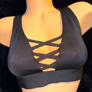 Victoria's Secret PINK Ultimate Strappy Sports Bra Black NEW